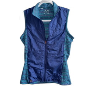 Adidas Golf Women's Small Full Zip Performance Vest Blue Teal Space Dye S